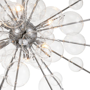 LightFixturesUSA - 6 - Light Glass Globe Bubble Sputnik Sunburst Chandelier - Chandelier - Chrome -