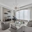 Load image into Gallery viewer, LightFixturesUSA - 6 - Light Glass Globe Bubble Sputnik Sunburst Chandelier - Chandelier - Chrome -