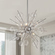 Load image into Gallery viewer, LightFixturesUSA - 6 - Light Glass Globe Bubble Sputnik Sunburst Chandelier - Chandelier - Chrome -