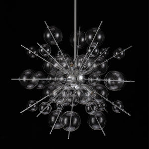 LightFixturesUSA - 6 - Light Glass Globe Bubble Sputnik Sunburst Chandelier - Chandelier - Chrome -