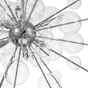 LightFixturesUSA - 6 - Light Glass Globe Bubble Sputnik Sunburst Chandelier - Chandelier - Chrome -