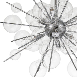 LightFixturesUSA - 6 - Light Glass Globe Bubble Sputnik Sunburst Chandelier - Chandelier - Chrome -