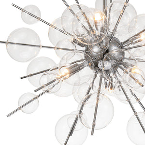 LightFixturesUSA - 6 - Light Glass Globe Bubble Sputnik Sunburst Chandelier - Chandelier - Chrome -