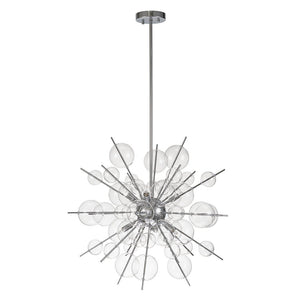 LightFixturesUSA - 6 - Light Glass Globe Bubble Sputnik Sunburst Chandelier - Chandelier - Chrome -