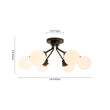 Load image into Gallery viewer, LightFixturesUSA - 6 - Light Opal Glass Globe Sputnik Semi Flush Mount - Ceiling Light - Black -