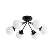 Load image into Gallery viewer, LightFixturesUSA - 6 - Light Opal Glass Globe Sputnik Semi Flush Mount - Ceiling Light - Black -