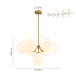 Load image into Gallery viewer, LightFixturesUSA - 7 - light Brass Sputnik Opal Glass Globe Bubble Chandelier - Chandelier - Brass -