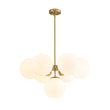 Load image into Gallery viewer, LightFixturesUSA - 7 - light Brass Sputnik Opal Glass Globe Bubble Chandelier - Chandelier - Brass (Pre - Order) -