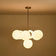 Load image into Gallery viewer, LightFixturesUSA - 7 - light Brass Sputnik Opal Glass Globe Bubble Chandelier - Chandelier - Brass (Pre - Order) -
