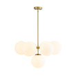 Load image into Gallery viewer, LightFixturesUSA - 7 - light Brass Sputnik Opal Glass Globe Bubble Chandelier - Chandelier - Brass (Pre - Order) -