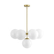 Load image into Gallery viewer, LightFixturesUSA - 7 - light Brass Sputnik Opal Glass Globe Bubble Chandelier - Chandelier - Brass (Pre - Order) -