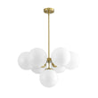 Load image into Gallery viewer, LightFixturesUSA - 7 - light Brass Sputnik Opal Glass Globe Bubble Chandelier - Chandelier - Brass (Pre - Order) -