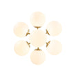Load image into Gallery viewer, LightFixturesUSA - 7 - light Brass Sputnik Opal Glass Globe Bubble Chandelier - Chandelier - Brass (Pre - Order) -