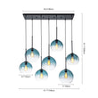 Load image into Gallery viewer, LightFixturesUSA - 7 - Light Cluster Blue Glass Globe Bubble Island Pendant - Chandelier - Blue + Black -