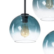 Load image into Gallery viewer, LightFixturesUSA - 7 - Light Cluster Blue Glass Globe Bubble Island Pendant - Chandelier - Blue + Black -