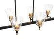 Load image into Gallery viewer, LightFixturesUSA - 8 - Light Seeded Glass Black Brass Linear Island Chandelier - Chandelier - Black + Brass -