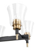Load image into Gallery viewer, LightFixturesUSA - 8 - Light Seeded Glass Black Brass Linear Island Chandelier - Chandelier - Black + Brass -