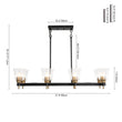 Load image into Gallery viewer, LightFixturesUSA - 8 - Light Seeded Glass Black Brass Linear Island Chandelier - Chandelier - Black + Brass -