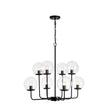 Load image into Gallery viewer, LightFixturesUSA - 8 - Light Seeded Glass Globe Round Sputnik Bubble Chandelier - Chandelier - Black -