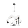 Load image into Gallery viewer, LightFixturesUSA - 8 - Light Seeded Glass Globe Round Sputnik Bubble Chandelier - Chandelier - Black -