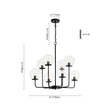 Load image into Gallery viewer, LightFixturesUSA - 8 - Light Seeded Glass Globe Round Sputnik Bubble Chandelier - Chandelier - Black -
