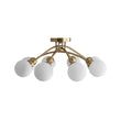 Load image into Gallery viewer, LightFixturesUSA - 8 - Light Sputnik Milky Glass Bubble Semi Flush Mount - Ceiling Light - Brass -