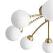 Load image into Gallery viewer, LightFixturesUSA - 8 - Light Sputnik Milky Glass Bubble Semi Flush Mount - Ceiling Light - Brass -