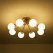 Load image into Gallery viewer, LightFixturesUSA - 8 - Light Sputnik Milky Glass Bubble Semi Flush Mount - Ceiling Light - Brass -