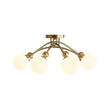 Load image into Gallery viewer, LightFixturesUSA - 8 - Light Sputnik Milky Glass Bubble Semi Flush Mount - Ceiling Light - Brass -