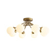 Load image into Gallery viewer, LightFixturesUSA - 8 - Light Sputnik Milky Glass Bubble Semi Flush Mount - Ceiling Light - Brass -
