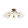Load image into Gallery viewer, LightFixturesUSA - 8 - Light Textured Crackle Glass Globe Semi Flush Mount - Chandelier - Brass -