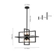 Load image into Gallery viewer, LightFixturesUSA - 8 - Light Vintage Sputnik Black Open Square Lantern Pendant - Chandelier - Black -