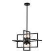 Load image into Gallery viewer, LightFixturesUSA - 8 - Light Vintage Sputnik Black Open Square Lantern Pendant - Chandelier - Black -