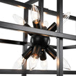 Load image into Gallery viewer, LightFixturesUSA - 8 - Light Vintage Sputnik Black Open Square Lantern Pendant - Chandelier - Black -