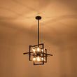 Load image into Gallery viewer, LightFixturesUSA - 8 - Light Vintage Sputnik Black Open Square Lantern Pendant - Chandelier - Black -