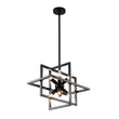 Load image into Gallery viewer, LightFixturesUSA - 8 - Light Vintage Sputnik Black Open Square Lantern Pendant - Chandelier - Black -