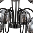 Load image into Gallery viewer, LightFixturesUSA - 9 - Light Hammered Smoked Glass Bubble Black Sputnik Chandelier - Chandelier - Black -