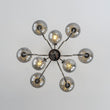 Load image into Gallery viewer, LightFixturesUSA - 9 - Light Hammered Smoked Glass Bubble Black Sputnik Chandelier - Chandelier - Black -