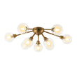 Load image into Gallery viewer, LightFixturesUSA - 9 - Light Layered Glass Bubble Sputnik Semi Flush Chandelier - Ceiling Light - Black (1 - 2 Weeks Arrive) -