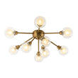 Load image into Gallery viewer, LightFixturesUSA - 9 - Light Layered Glass Bubble Sputnik Semi Flush Chandelier - Ceiling Light - Black (1 - 2 Weeks Arrive) -
