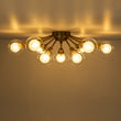 Load image into Gallery viewer, LightFixturesUSA - 9 - Light Layered Glass Bubble Sputnik Semi Flush Chandelier - Ceiling Light - Black (1 - 2 Weeks Arrive) -