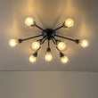 Load image into Gallery viewer, LightFixturesUSA - 9 - Light Layered Glass Bubble Sputnik Semi Flush Chandelier - Ceiling Light - Black (1 - 2 Weeks Arrive) -