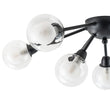 Load image into Gallery viewer, LightFixturesUSA - 9 - Light Layered Glass Bubble Sputnik Semi Flush Chandelier - Ceiling Light - Black (1 - 2 Weeks Arrive) -