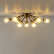 Load image into Gallery viewer, LightFixturesUSA - 9 - Light Layered Glass Bubble Sputnik Semi Flush Chandelier - Ceiling Light - Black (1 - 2 Weeks Arrive) -