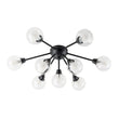 Load image into Gallery viewer, LightFixturesUSA - 9 - Light Layered Glass Bubble Sputnik Semi Flush Chandelier - Ceiling Light - Black (1 - 2 Weeks Arrive) -