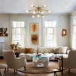 Load image into Gallery viewer, LightFixturesUSA - 9 - Light Layered Glass Bubble Sputnik Semi Flush Chandelier - Ceiling Light - Brass (1 - 2 Weeks Arrive) -