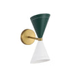 Load image into Gallery viewer, LightFixturesUSA - Art Deco 2 - Light Up Down Dual Cone Wall Sconce - Wall Sconce - Green + White - 2 Packs -