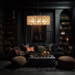 Load image into Gallery viewer, LightFixturesUSA - Art Deco Blossom Floral Cage Drum Lantern Pendant Light - Chandelier - Black -