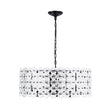 Load image into Gallery viewer, LightFixturesUSA - Art Deco Blossom Floral Cage Drum Lantern Pendant Light - Chandelier - Black -