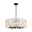 Load image into Gallery viewer, LightFixturesUSA - Art Deco Blossom Floral Cage Drum Lantern Pendant Light - Chandelier - Black -